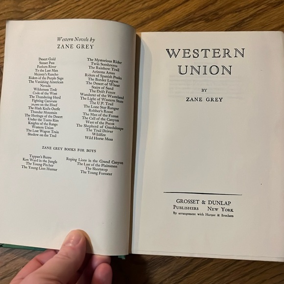 Western Union by Zane Grey Hardcover Book Vintage 1939 Grosset & Dunlap - Picture 5 of 7